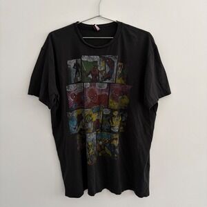 Marvel Mad Engine Spider-Man Comic Panel Graphic T-Shirt Black Mens Large